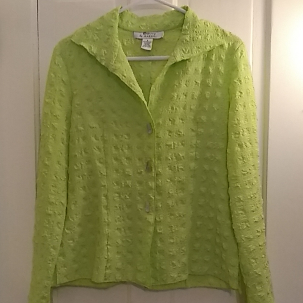 Savvy by Rafael Light Green Plisse Jacket